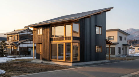 北海道・越屋根のある自然素材の家
