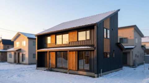 北海道・越屋根のある自然素材の家