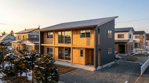 北海道・越屋根のある自然素材の家
