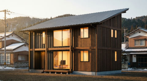 北海道・越屋根のある自然素材の家